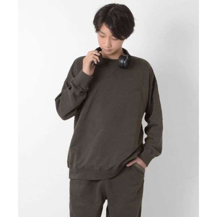 Fleece Pigment Big Sweatshirt,Deep red, medium image number 22