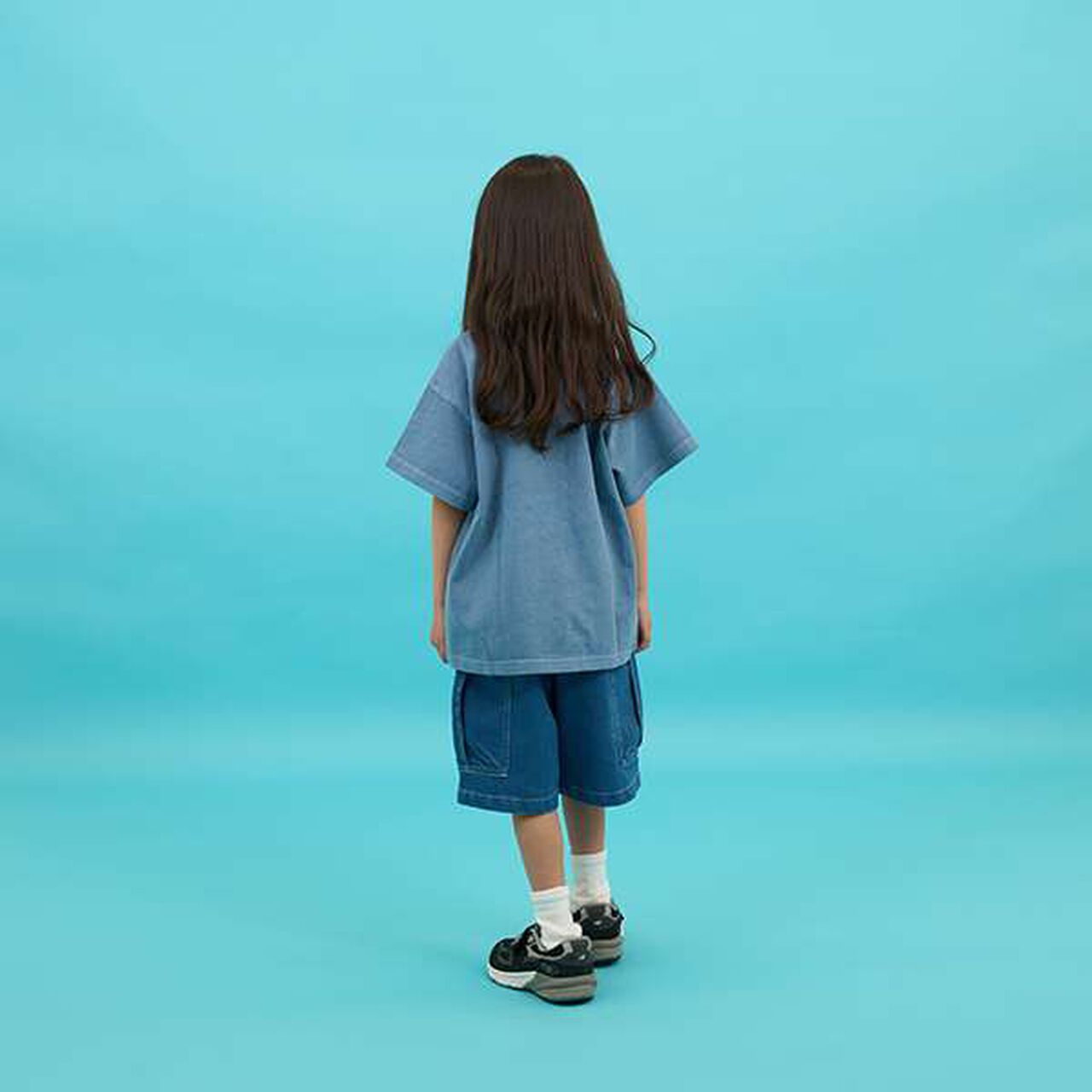 [SKIT0LY] Cool Sensation Denim Half Cargo Pants,Deep blue, large image number 12