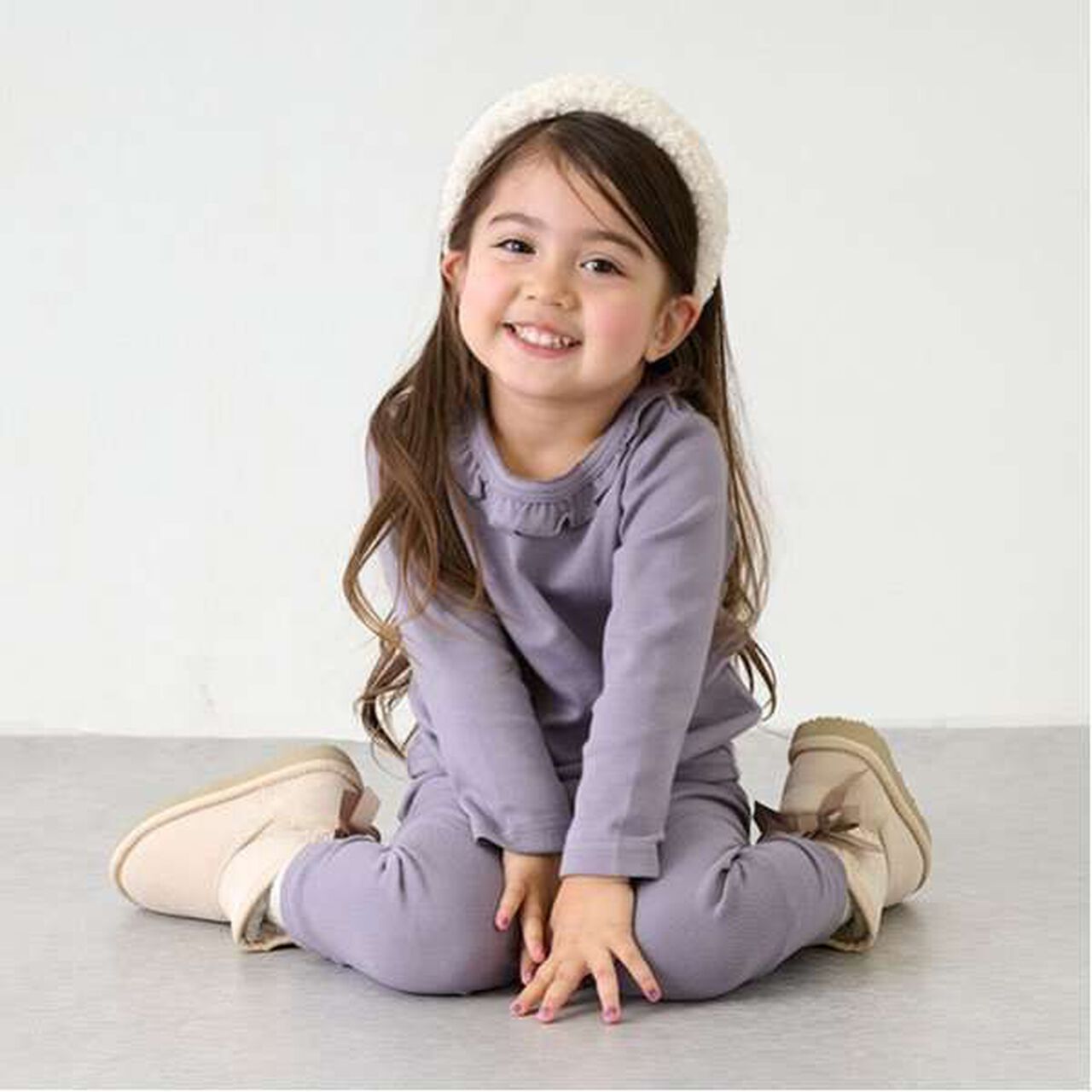 Fluffy Warmth Frill Long Sleeve T-Shirt,Gray, large image number 9
