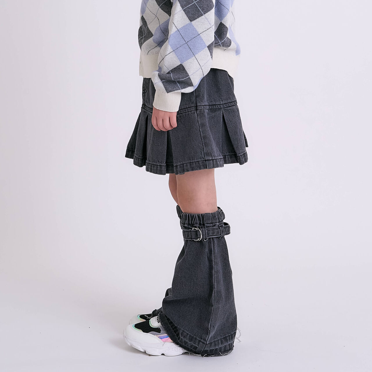 Box Pleat Skirt / Denim,Blue, large image number 10