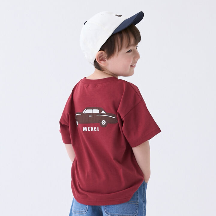 [Cool Touch] Back Appliqu&eacute; Short Sleeve T-Shirt,Beige, medium image number 1