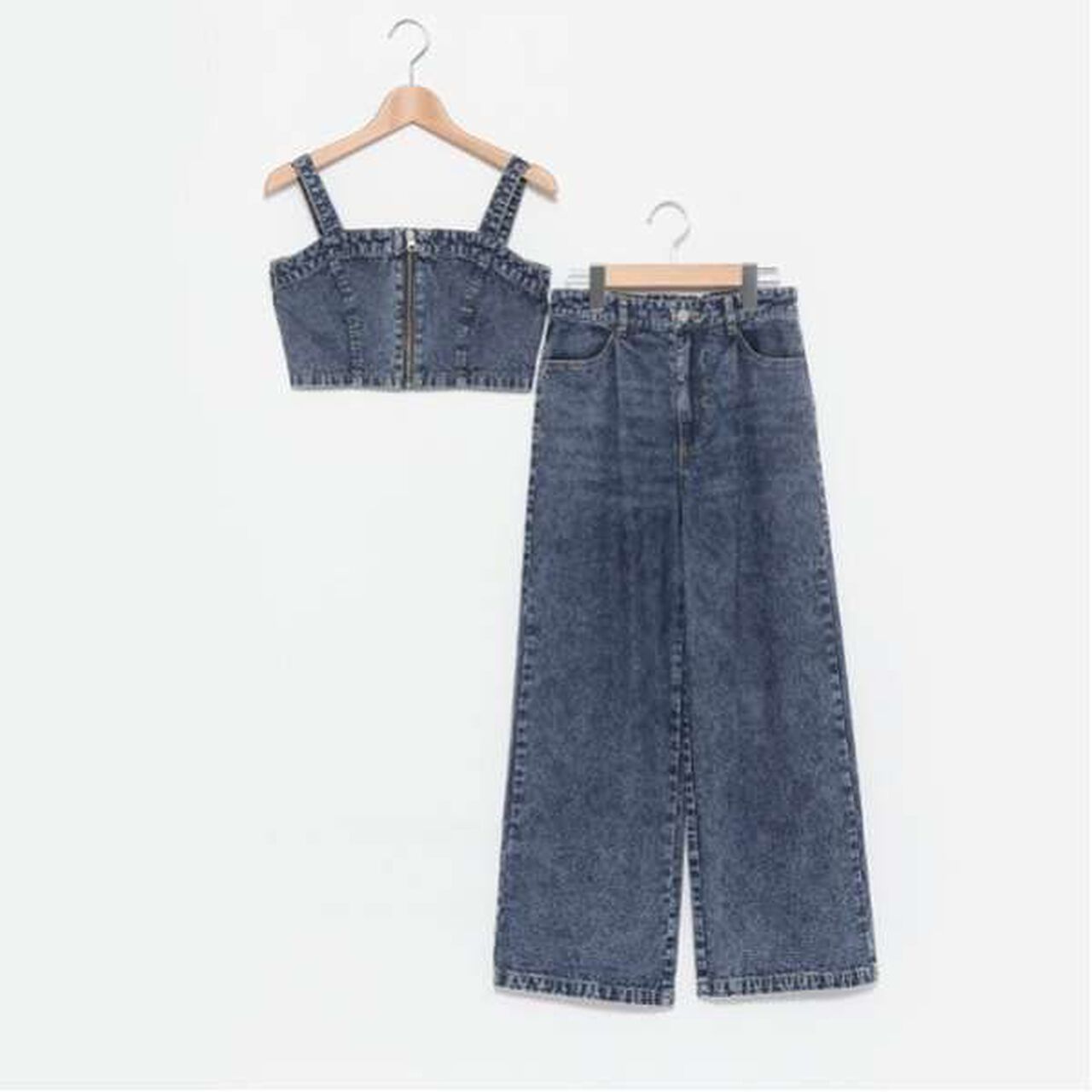 [LTXC] Denim Bustier Outfit Set,Blue, large image number 12