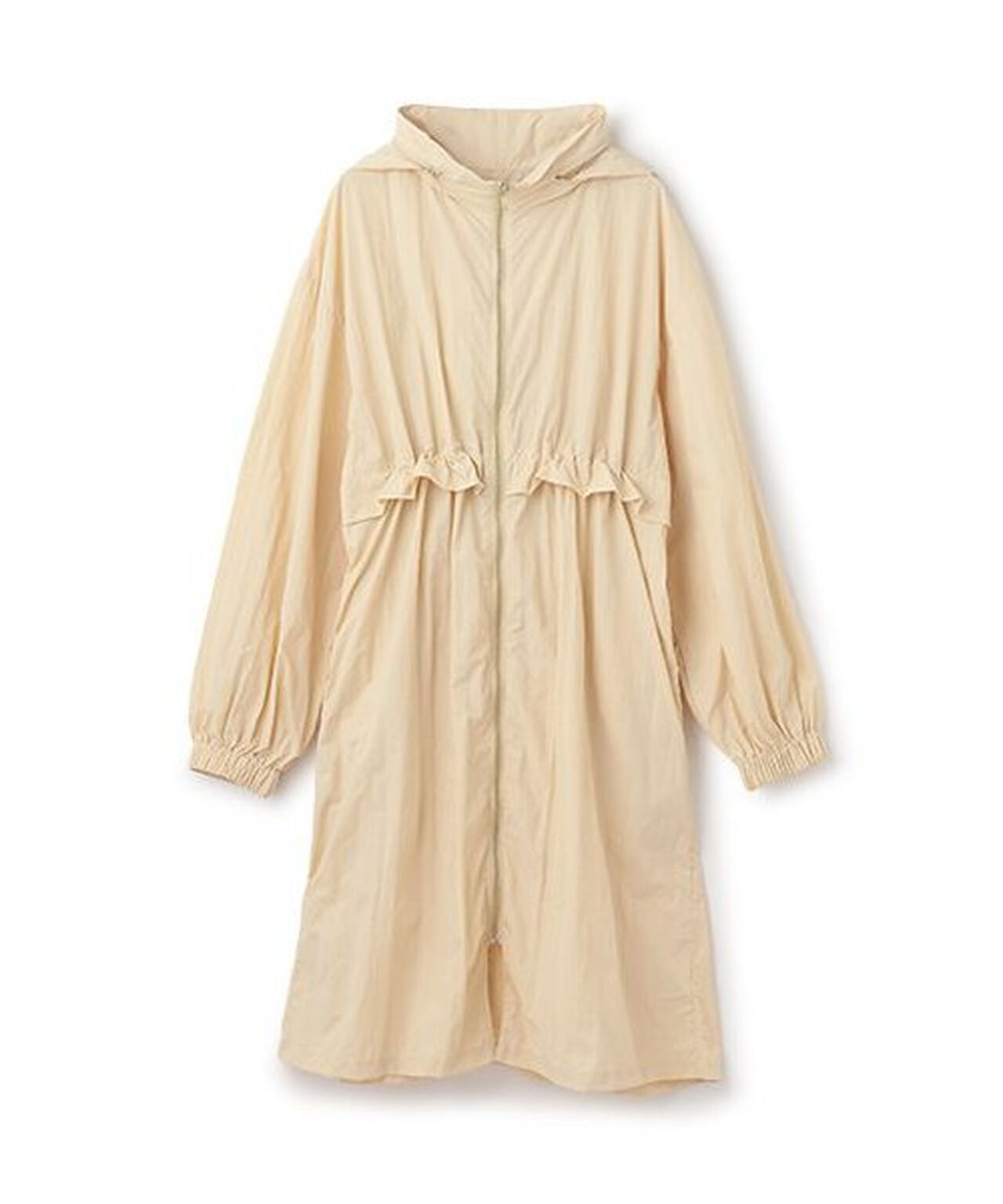 Drawstring Long Coat,Black, large image number 7