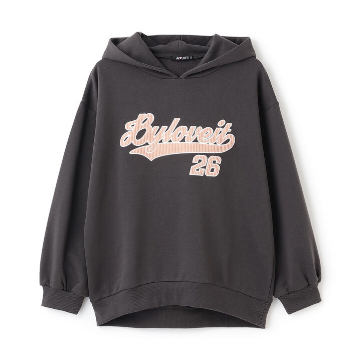 Appliqué Hoodie,Charcoal gray, medium image number 7