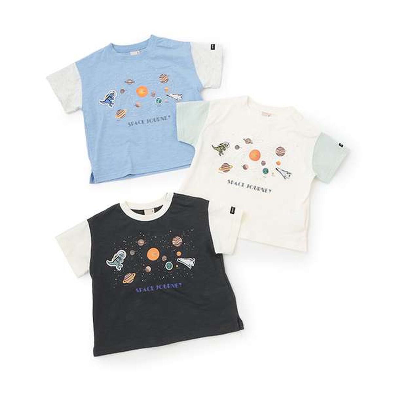 Anti-Stain Short Sleeve T-Shirt with Space Graphic,Off white, large image number 9