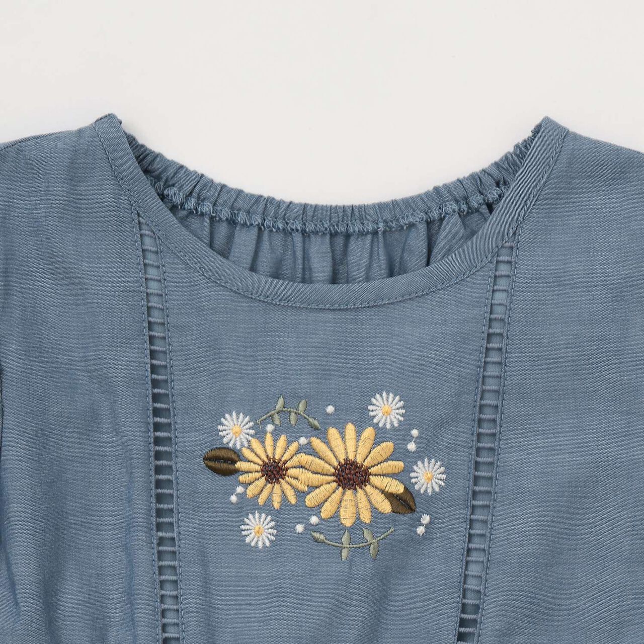Sunflower Embroidered One-Piece Dress,Off white, large image number 11