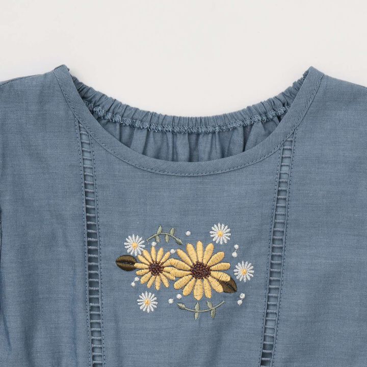 Sunflower Embroidered One-Piece Dress,Off white, medium image number 11