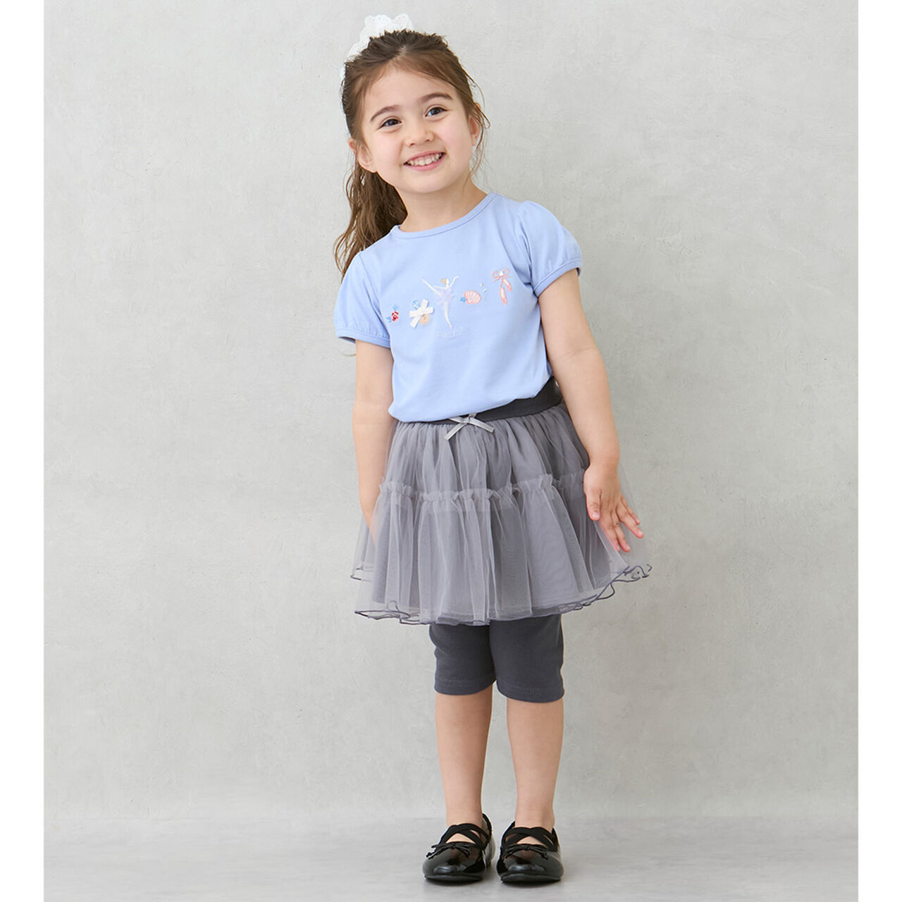 [Cool Touch] Tulle Skirt with 5-Minute Length Leggings,Light pink, large image number 2