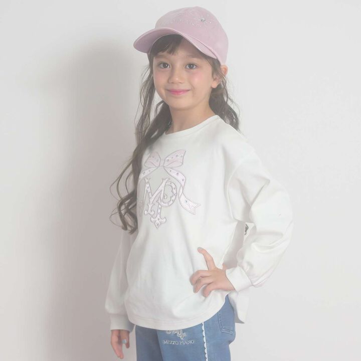 Ribbon Logo Appliqu&eacute; Long-Sleeve T-Shirt,, medium