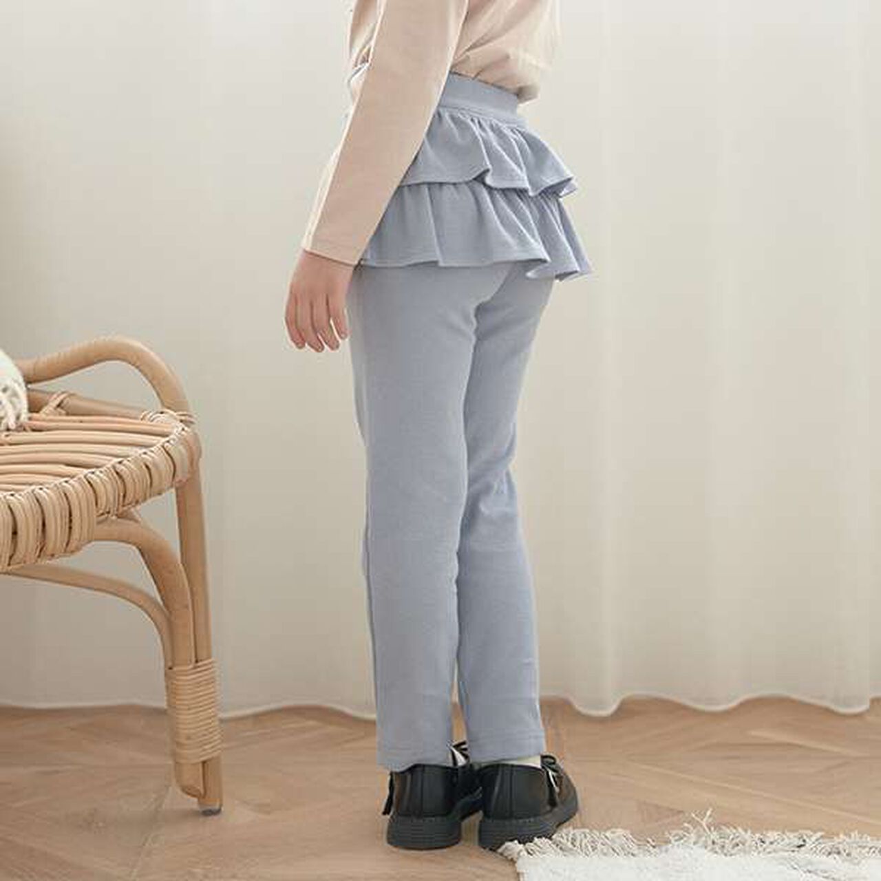 Tomo Pants with Frills Slim Pants,Blue gray, large image number 0
