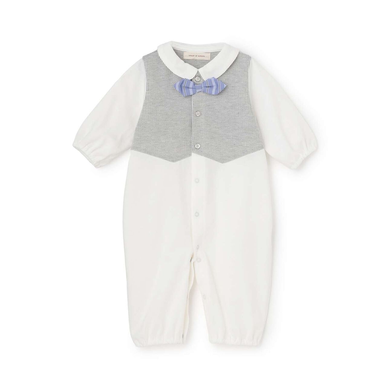 Stripe Vest 2 WAY All-in-One [Made in Japan],Blue, large image number 2