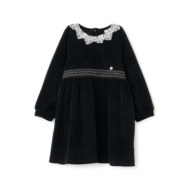 Velour Lace One-Piece Dress,Light pink, medium image number 5