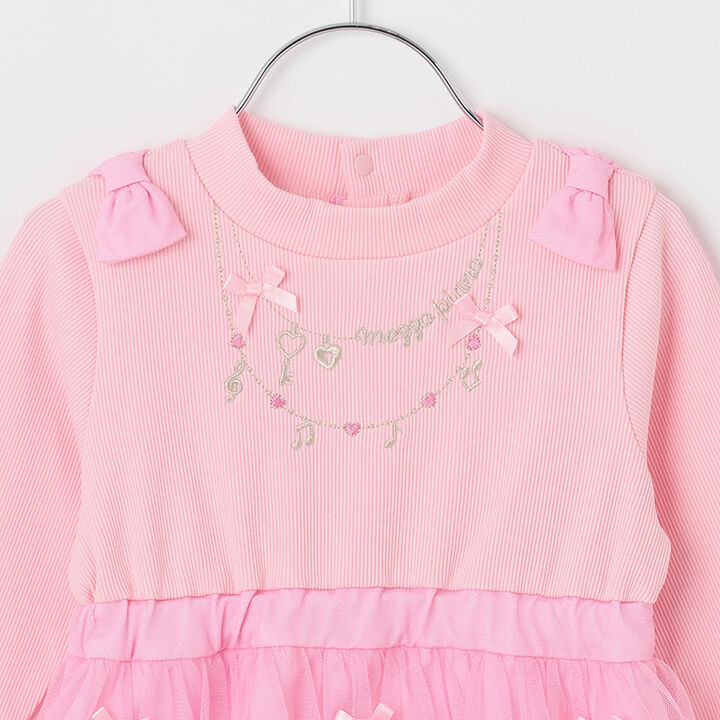 Necklace Embroidery Docking One-Piece Dress,Red, medium image number 6