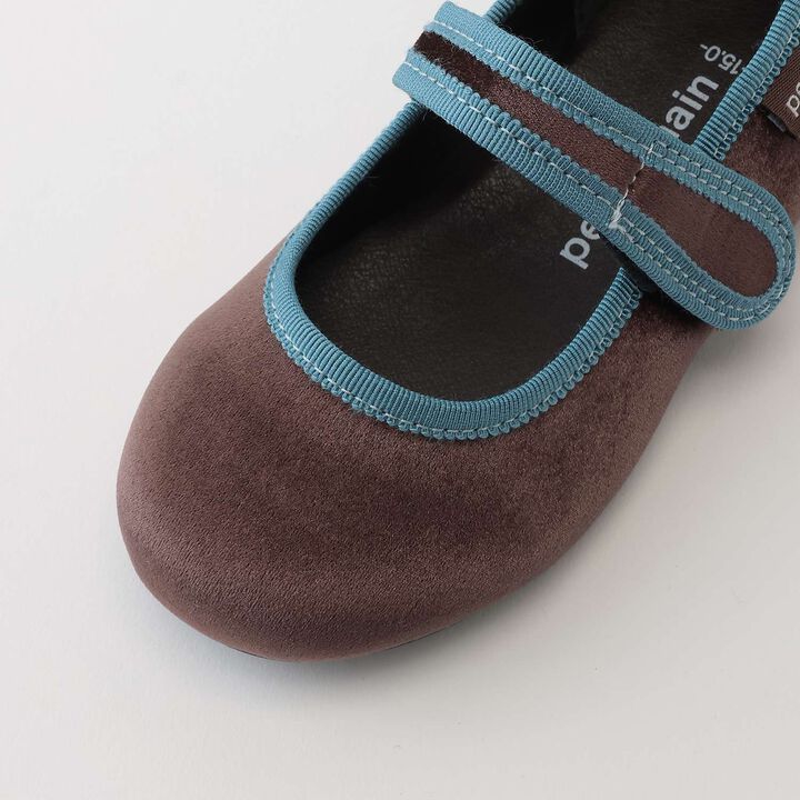 One Strap Velour Shoes,Dark red, medium image number 3