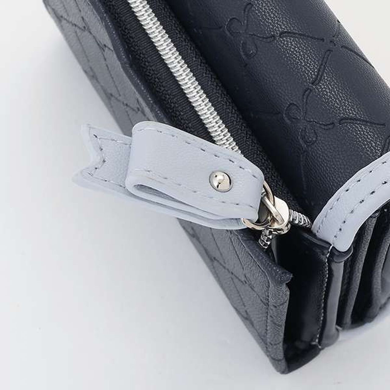 All-Over Pattern Ribbon Embossed Mini Wallet,Light blue, large image number 7