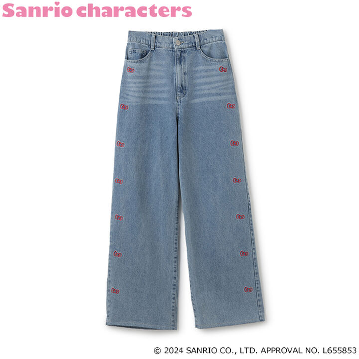 [Sanrio Characters] Embroidered Denim Pants,Emerald green, medium image number 26