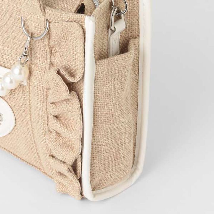 Frill Shoulder with Pearl Charm,Light blue, medium image number 2