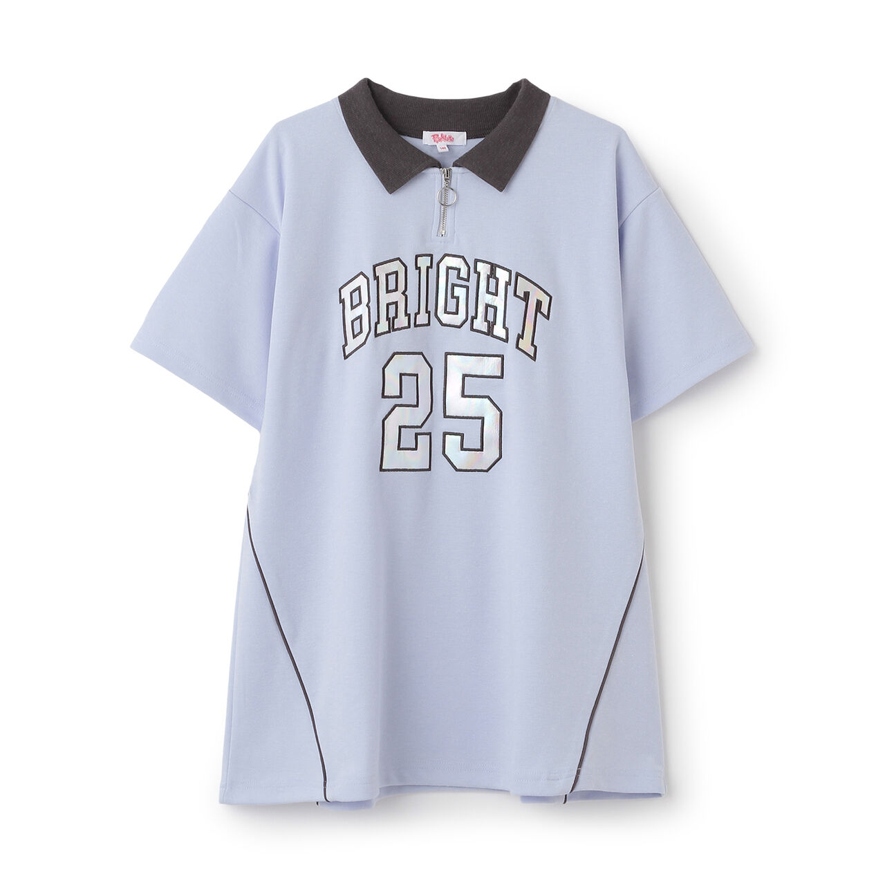 Numbered Half-Zip Ponte One-Piece Dress,Black, large image number 7