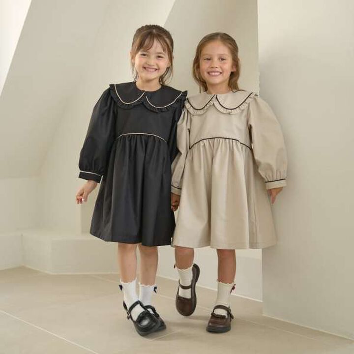 Removable Collar Occasion One-Piece Dress,Gray, medium image number 11