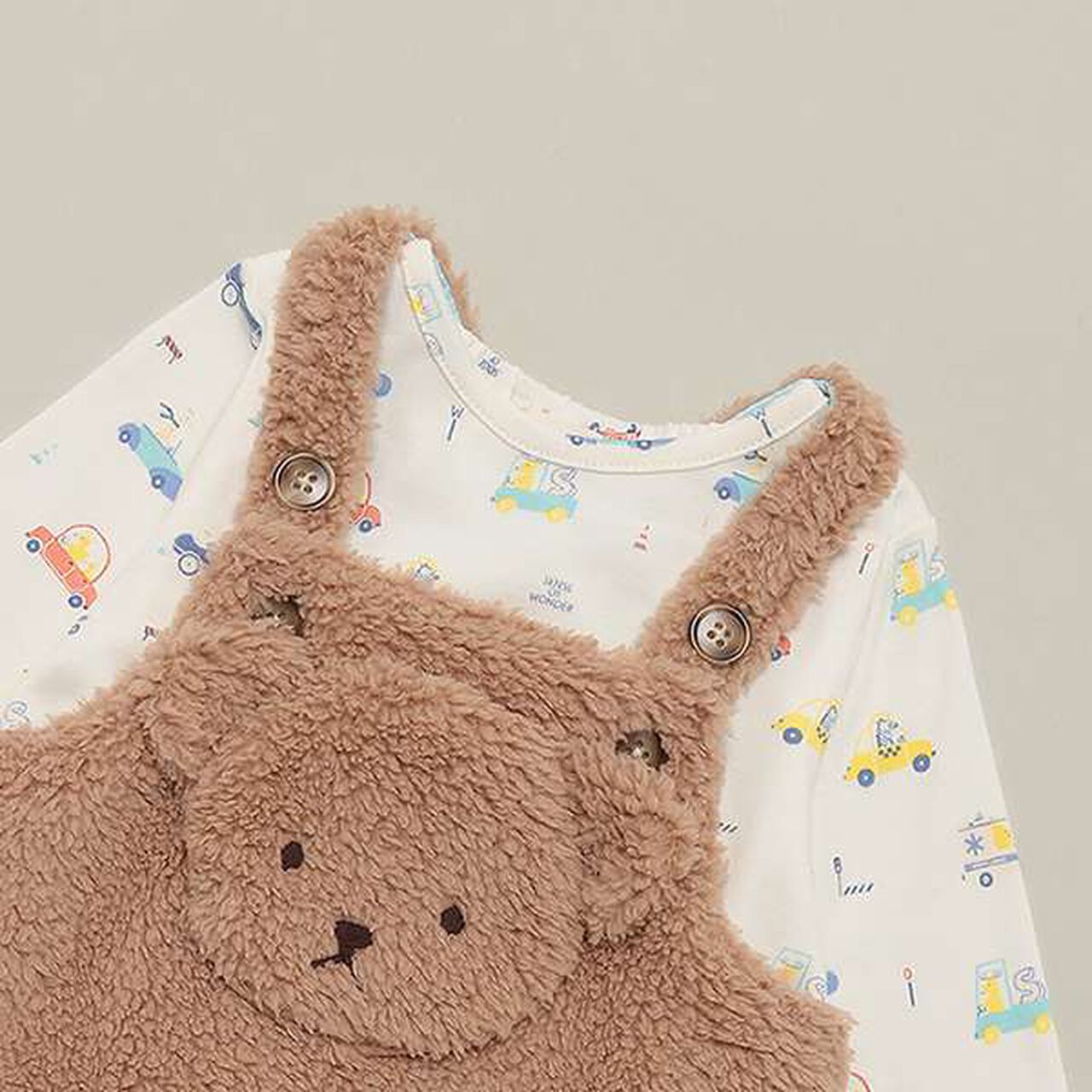 Animal Drive Overalls Suit,Pearl white, large image number 5