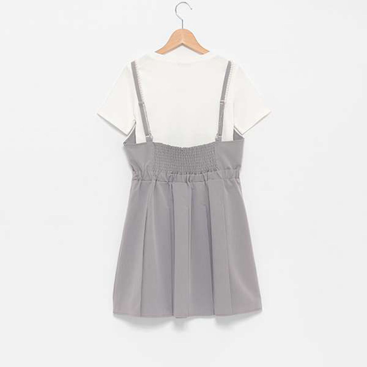 Inner Lining Included Pearl Code Jumpskirt,Gray, large image number 1