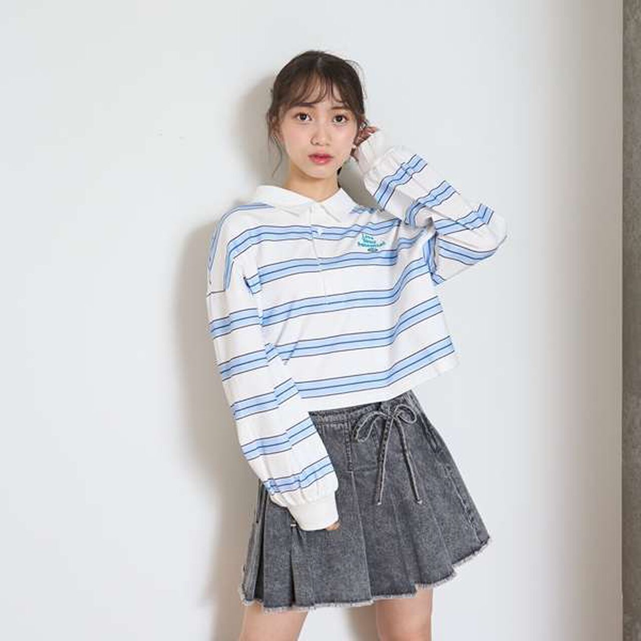 [LTXC] Crop Drag Shirt,Charcoal gray, large image number 13