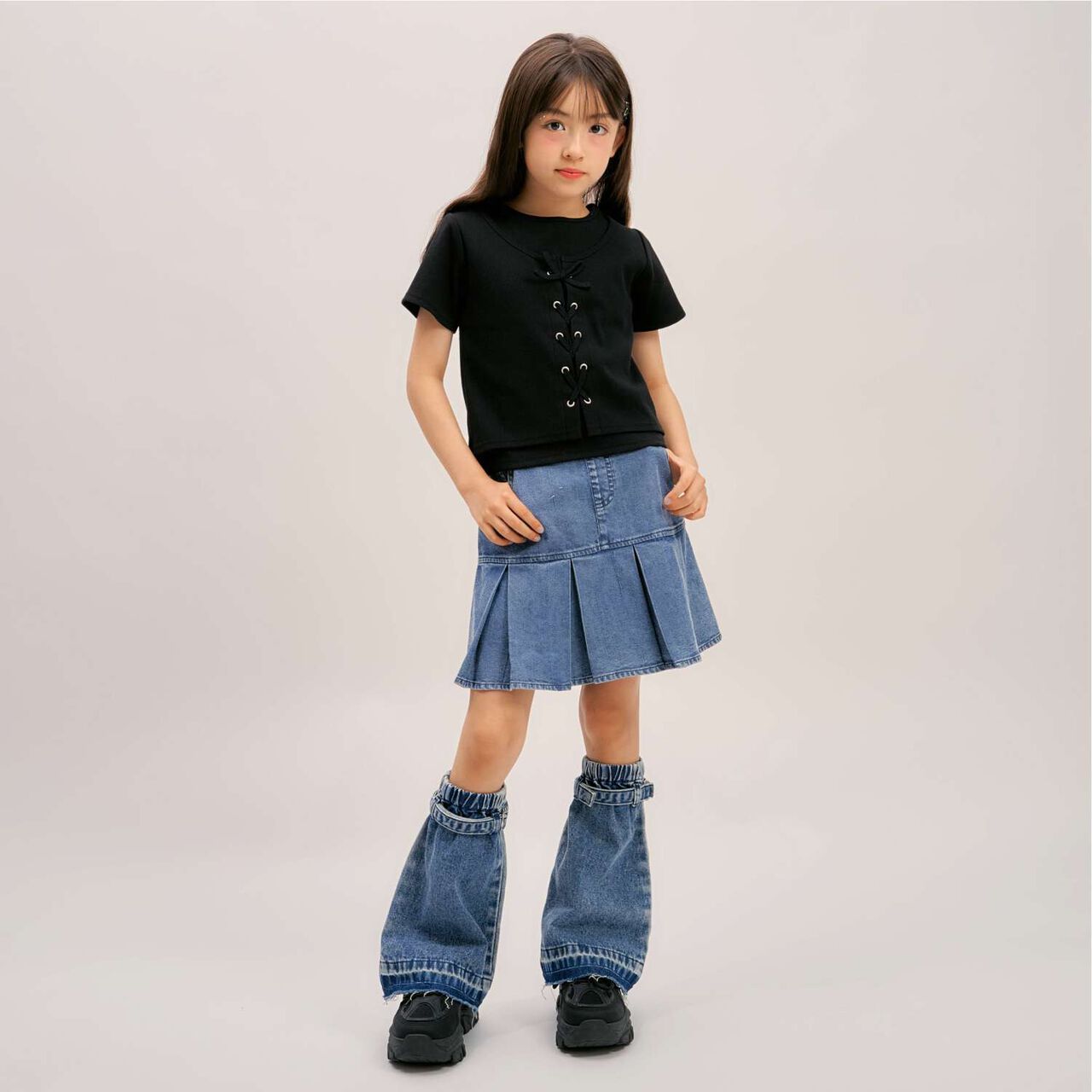 [Cool Touch] Denim Leg Covers,Black, large image number 10