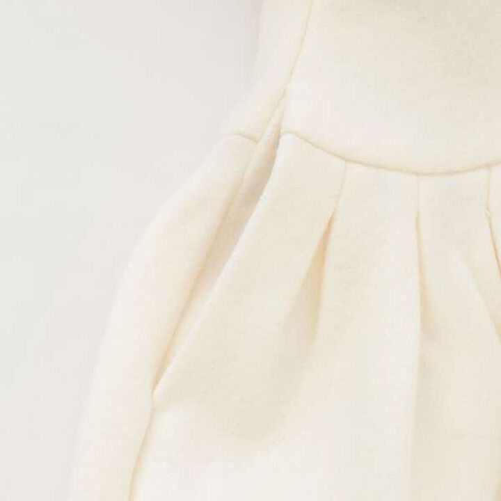 Flower Motif Balloon Coat,Off white, medium image number 10