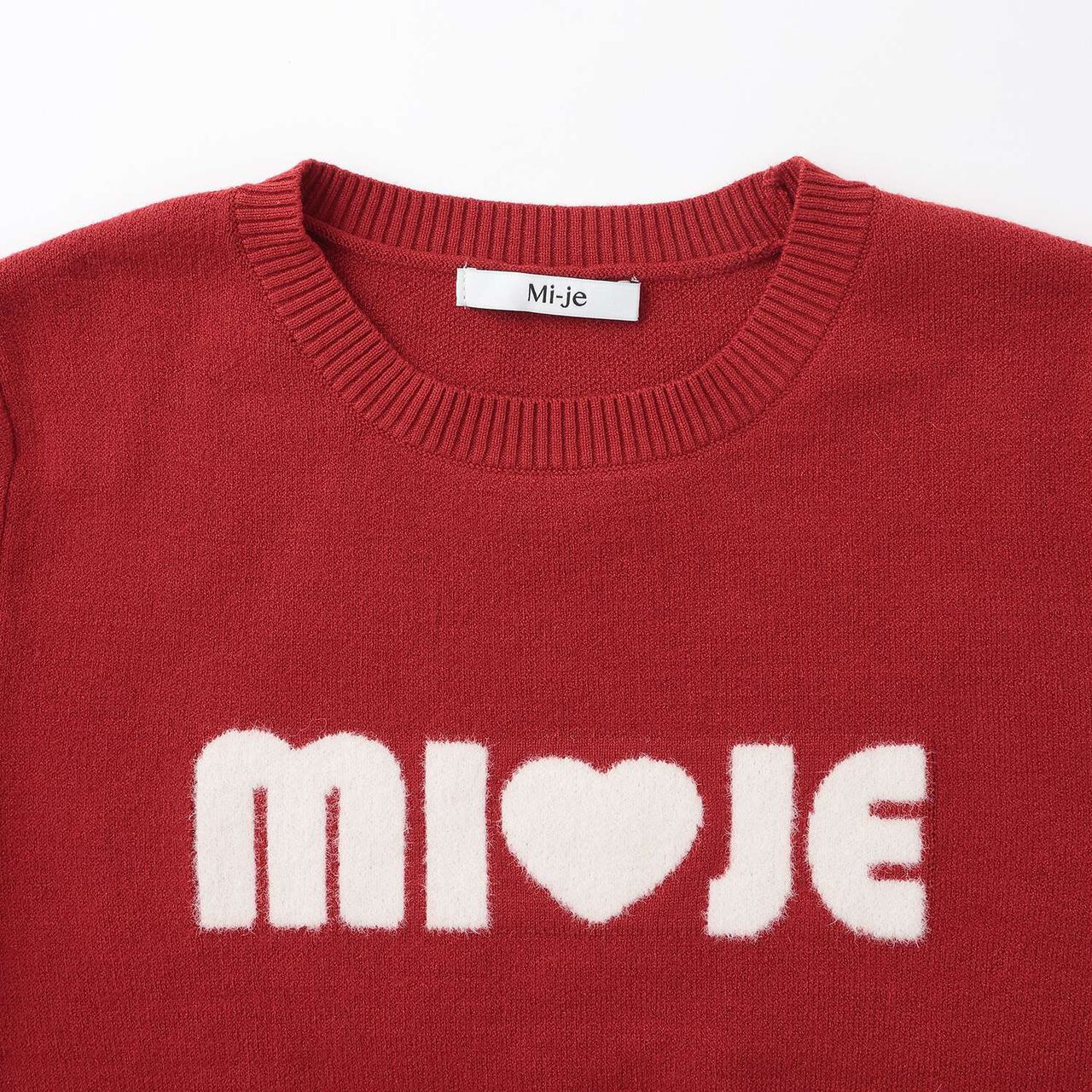 Shaggy Heart Logo Knit Pullover,Red, large image number 2