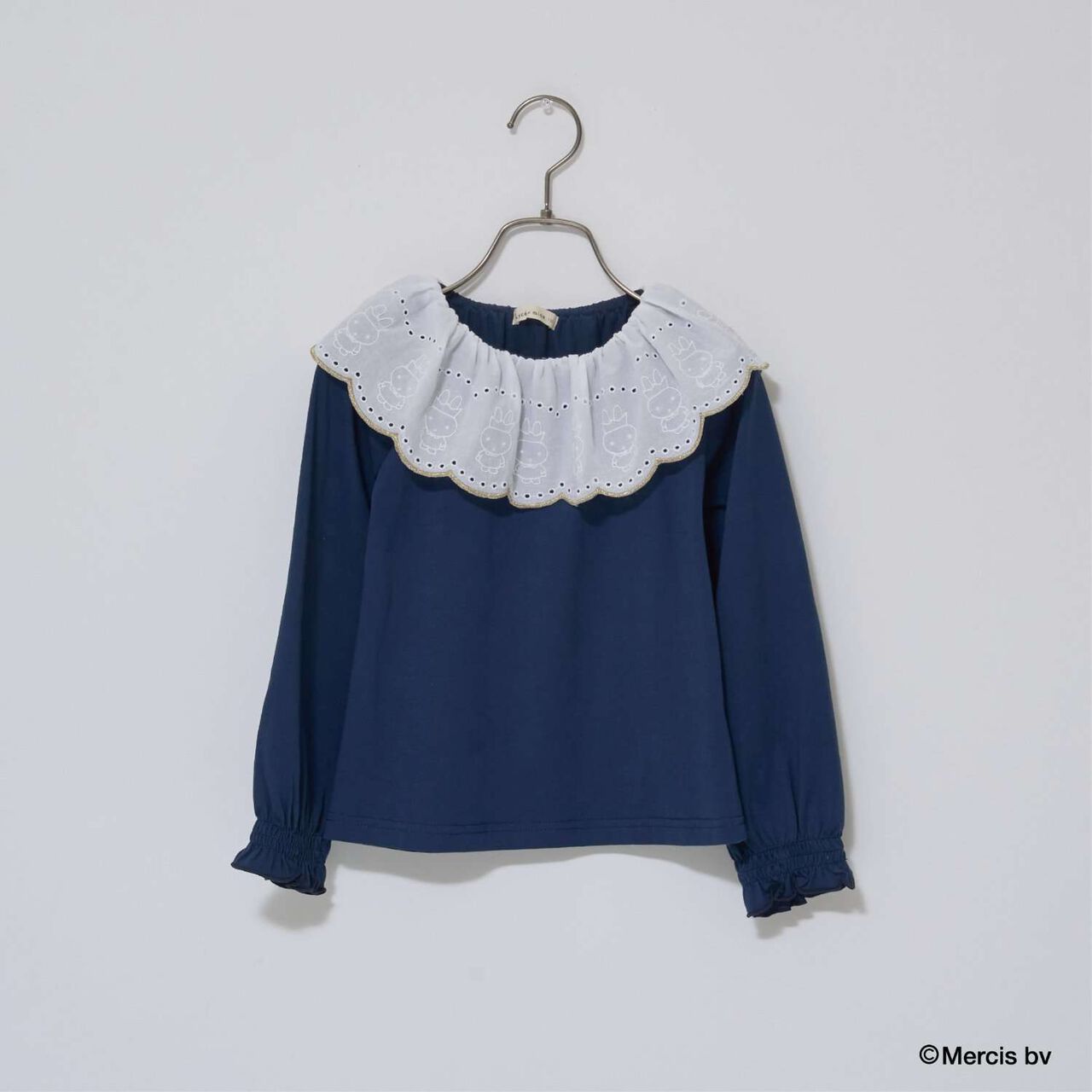 [Miffy] Soft Cotton Lace Collar Top,Light pink, large image number 4