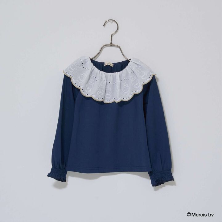 [Miffy] Soft Cotton Lace Collar Top,Light pink, medium image number 4