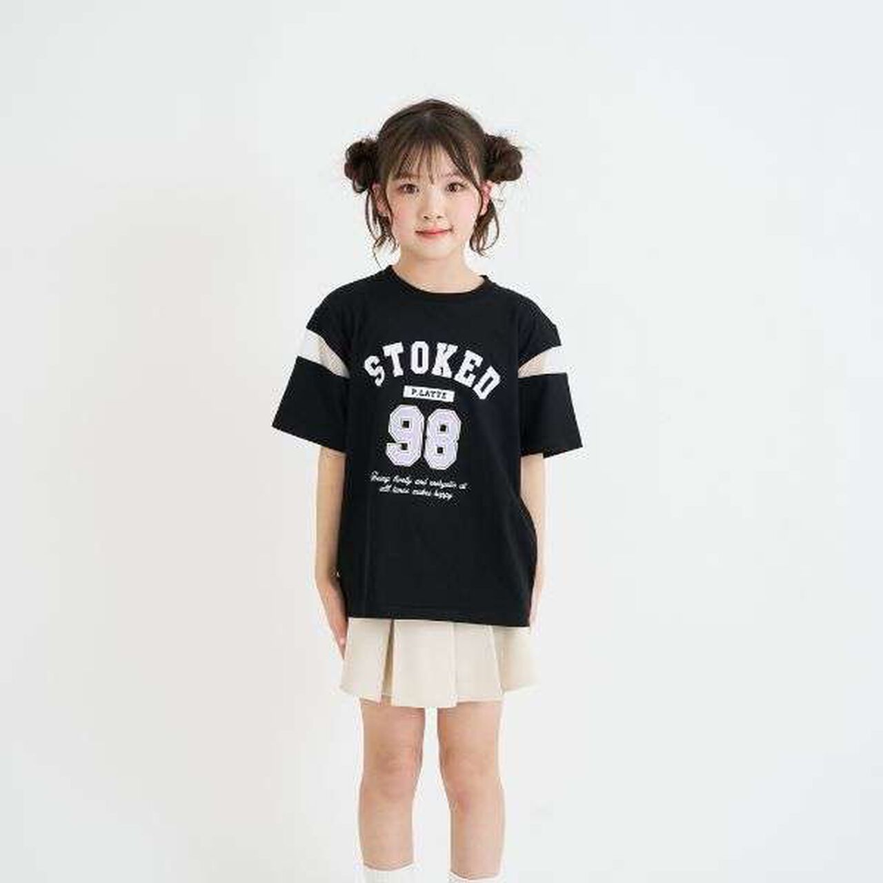 Tulle Sleeve Color Block Numbered Short Sleeve T-Shirt,Emerald green, large image number 21