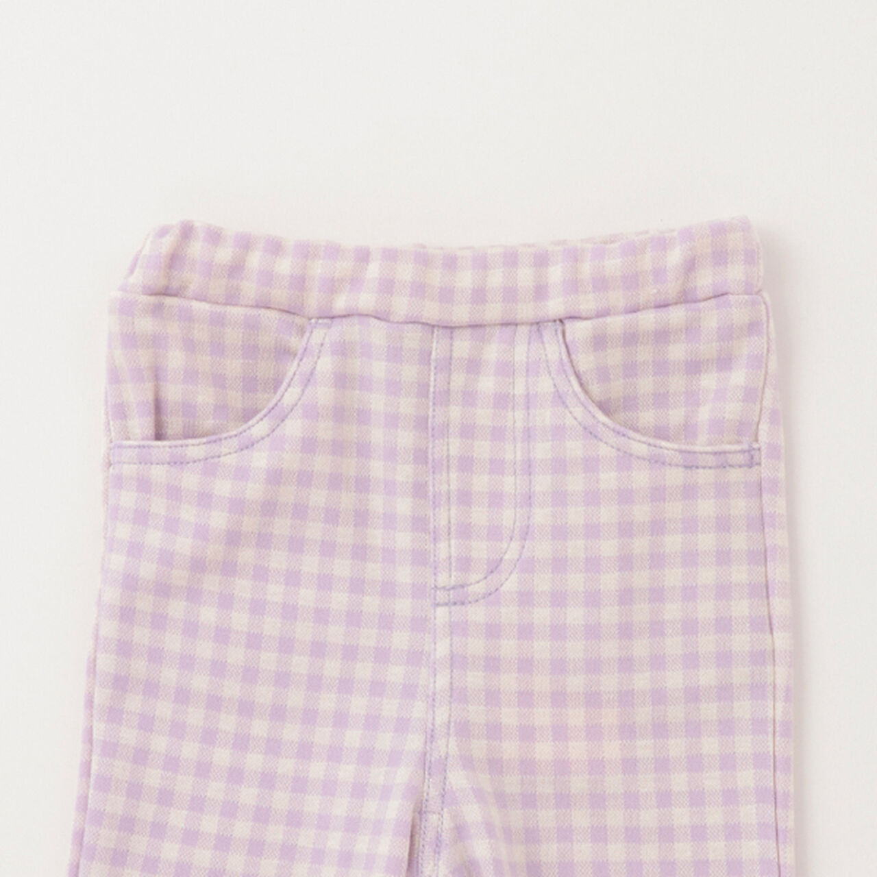 Gingham Check Cut Leggings,Lavender, large image number 5