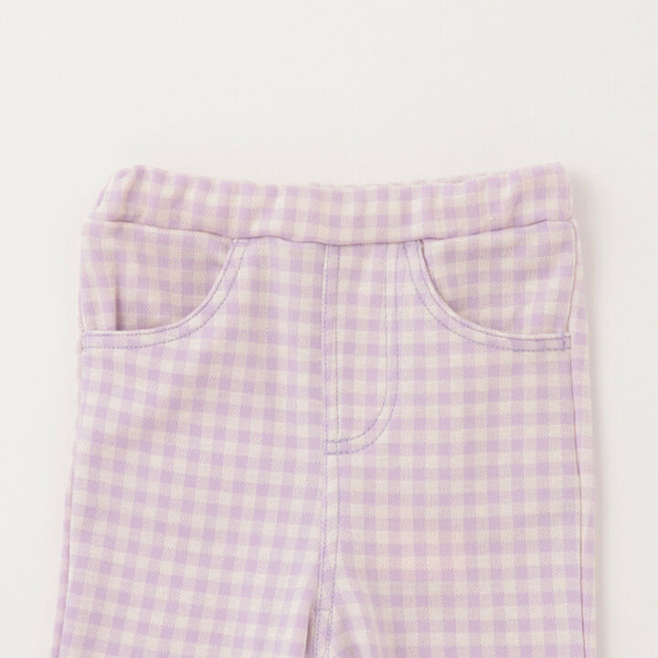 Gingham Check Cut Leggings,Lavender, medium image number 5