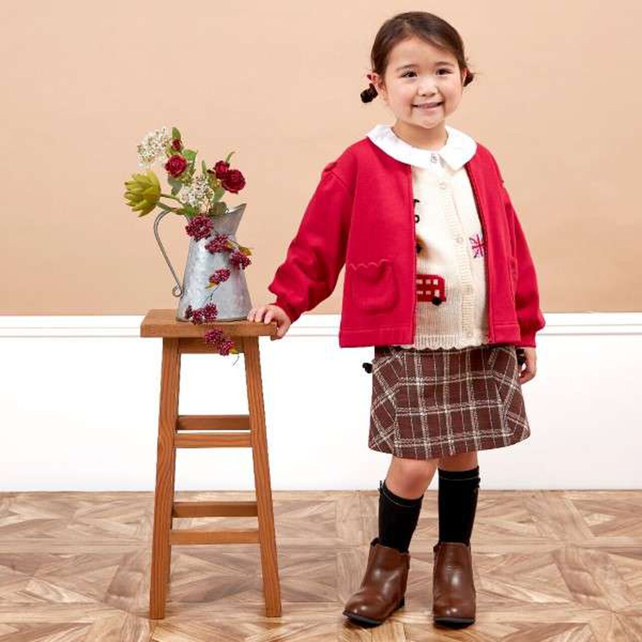 KP Scallop Trim Pocket Shaggy Lining Zip-Up (90-140),Black, large image number 12