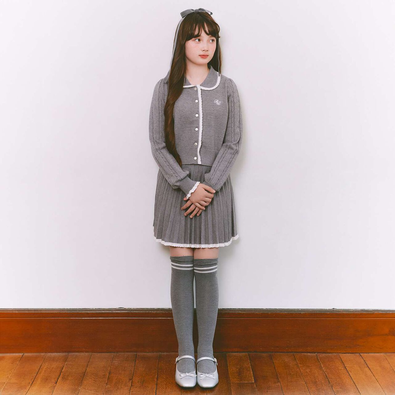 Line Knee-High Socks,Off white, large image number 15