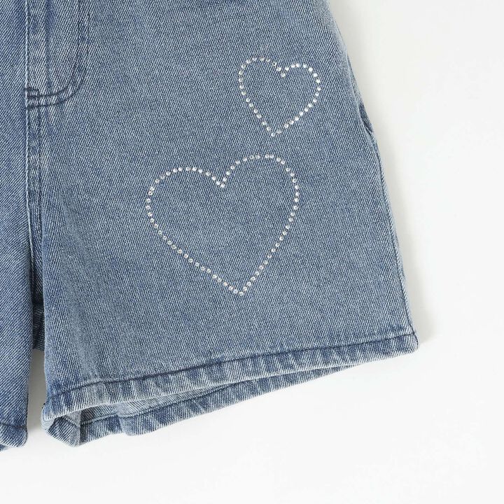 Rhinestone Denim Shorts,Black, medium image number 12