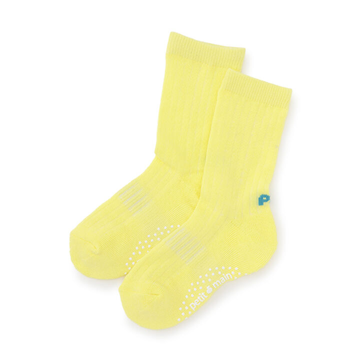 Bottom Pile Color Rib Socks,Lemon yellow, medium image number 0