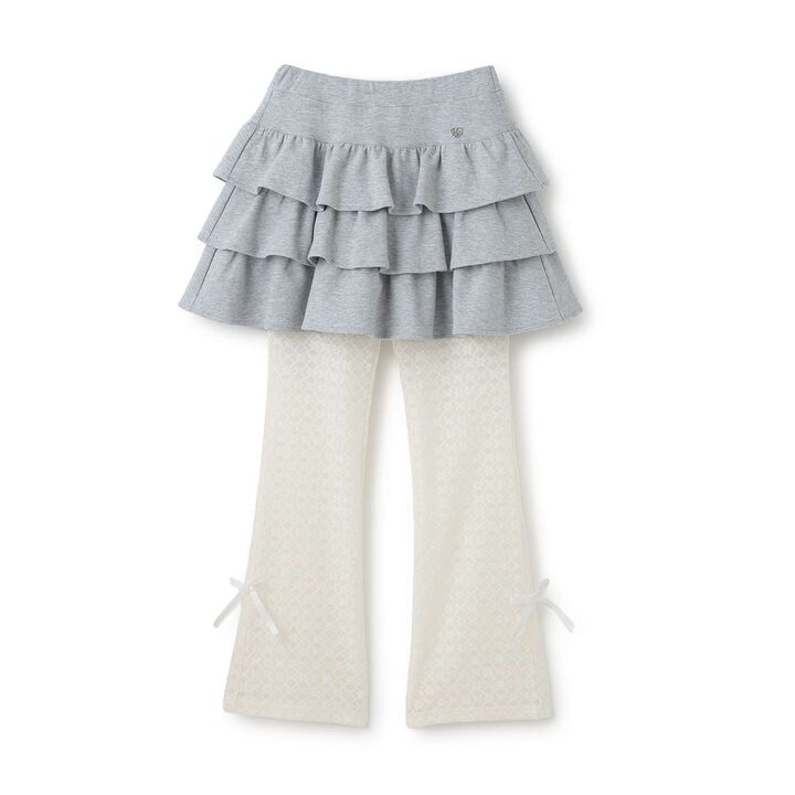 Frilly Tiered Skirt & Lace Pants Set,Ivory, medium image number 14