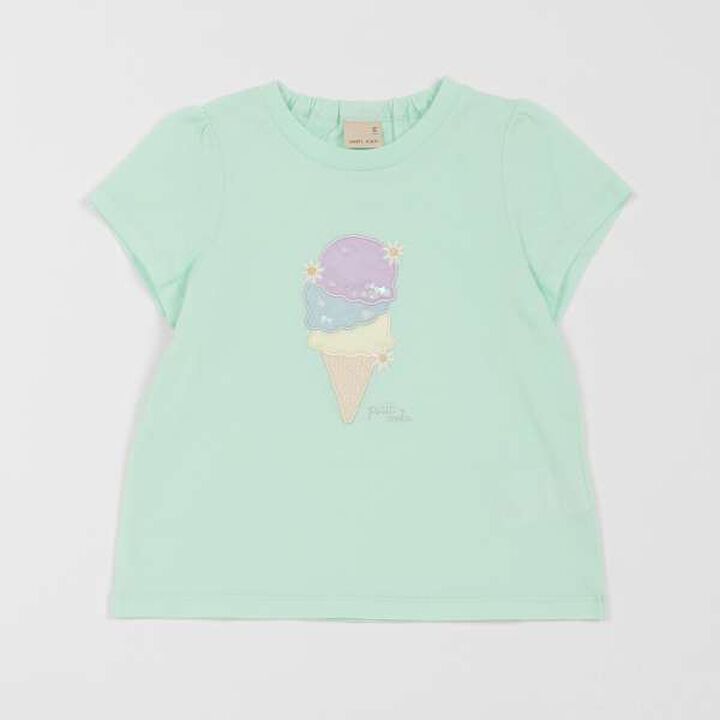 Anti-Stain Sparkling Motif T-Shirt (Kids),Light blue, medium image number 20