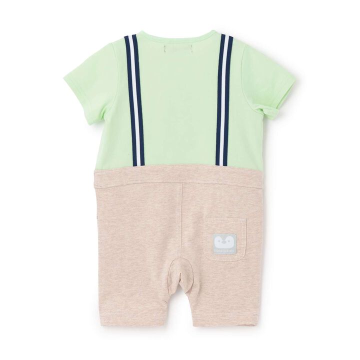 Animal Motif Short-Sleeve Coverall,Emerald green, medium image number 1