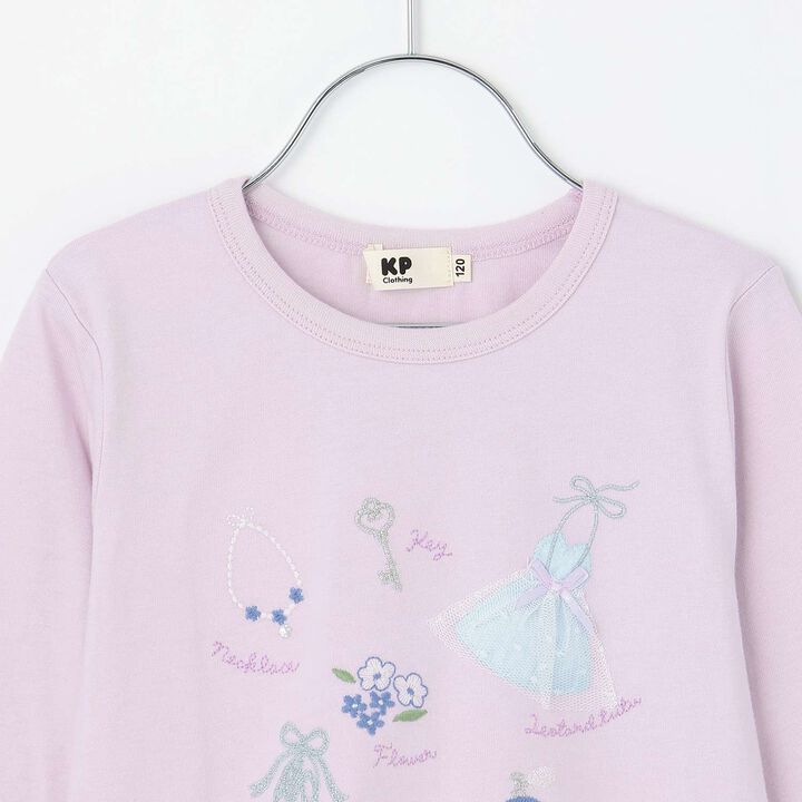 Ballet Motif Long-Sleeve T-Shirt,Off white, medium image number 2