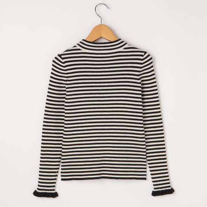 Stripe Pattern Rib Knitwear,Off white, medium image number 1