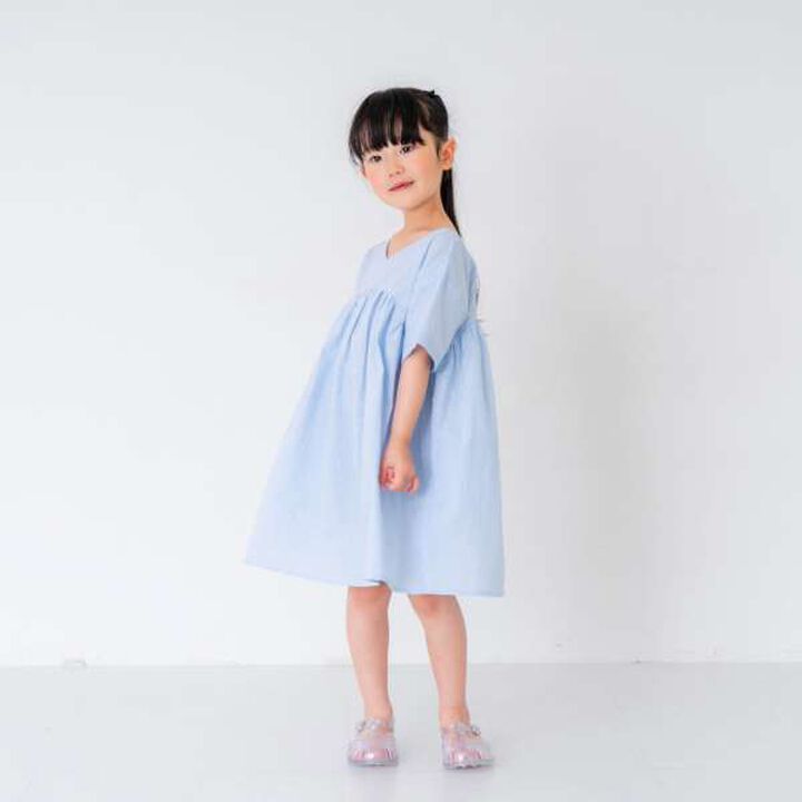 Boiled Gathered One-Piece Dress,Off white, medium image number 21