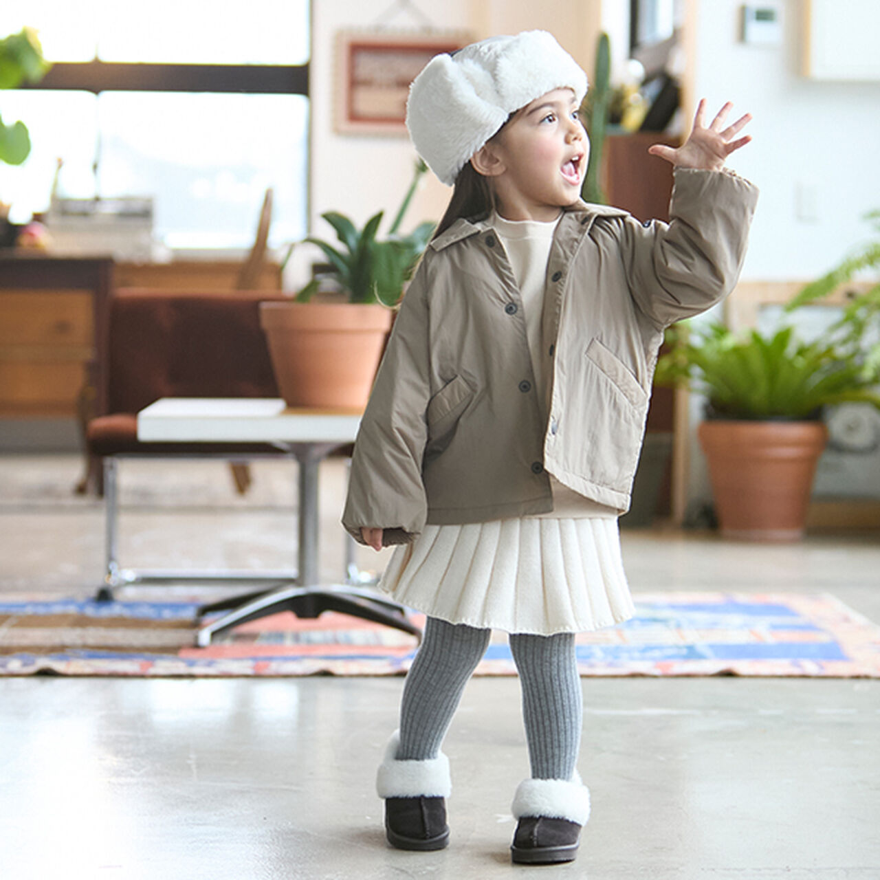 Wool Blend Ribbed Tights,Off white, large image number 9