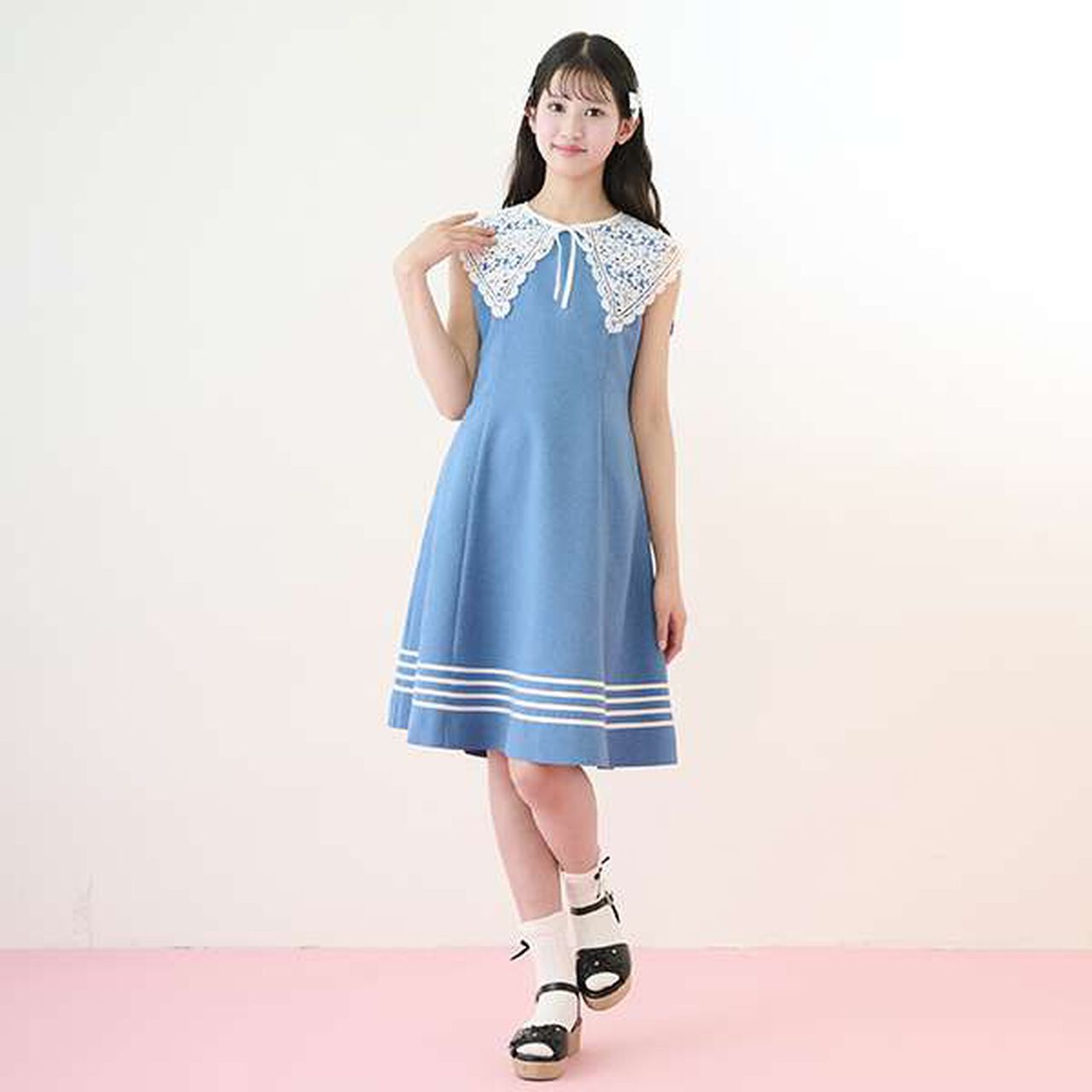 Petite Ribbon Sandals,Black, large image number 15