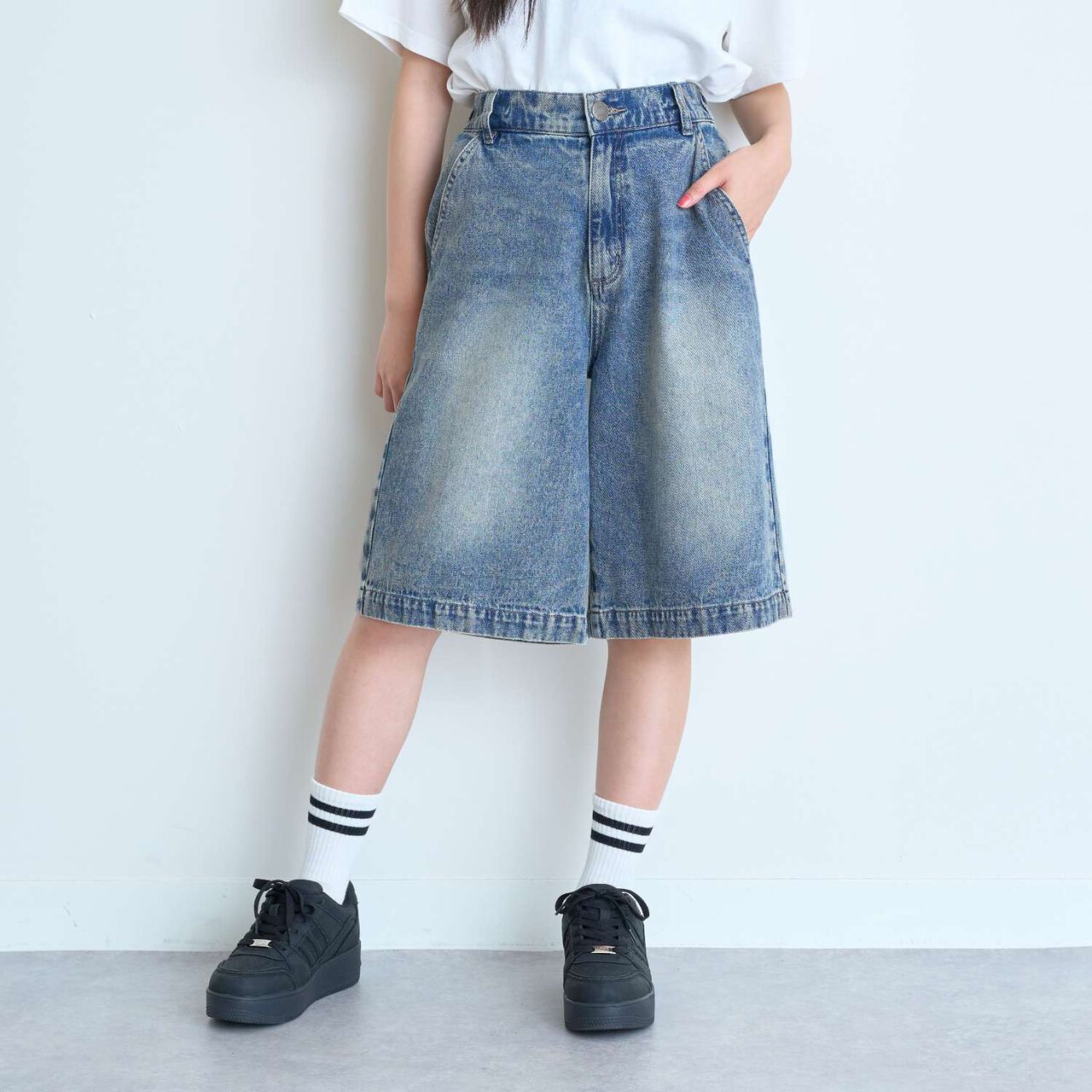 [LTXC] Half-Length Denim Pants,Gray, large image number 5