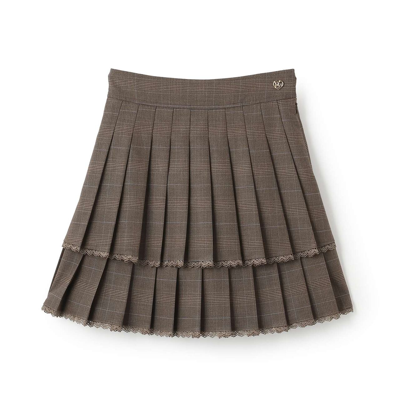 Trim Lace Double Layer Pleated Skirt-Pants,Black, large image number 11