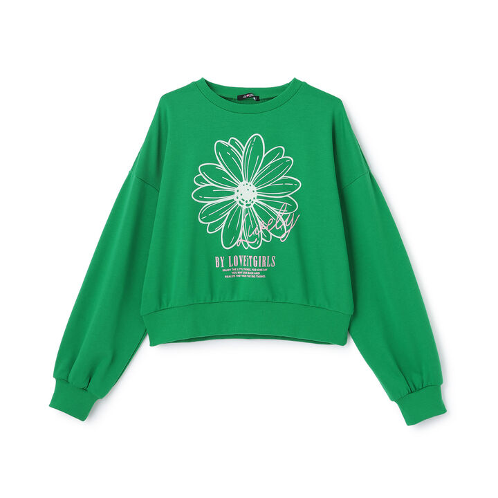 Flower Flock Pullover,Charcoal gray, medium image number 4