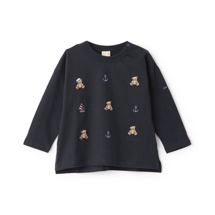 Link Bear Embroidery Marine Long-Sleeve T-Shirt,Navy, medium image number 0